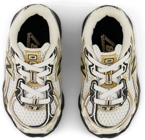 New Balance 740 Bungee Kids | Infant Boys Running Inspired (IZ740GM) (Sea Salt/Black/Gold Metallic) in Kuwait