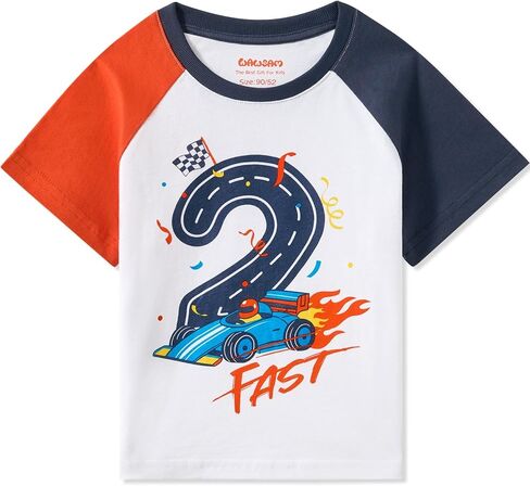 WAWSAM 2nd Birthday T-Shirt Baby Boy Toddler 2 Year Old B-Day Tee Gift First Themed Birthday Party Top Tee in Kuwait