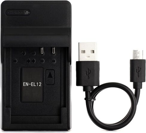 Norifon EN-EL12 USB Charger for Nikon Coolpix AW130, AW100, AW120 | Compaitible with Nikon Coolpix AW110, S6200, S6300, S8100, S8200, S9100, S9300, S9500, S9900 Camera in Kuwait