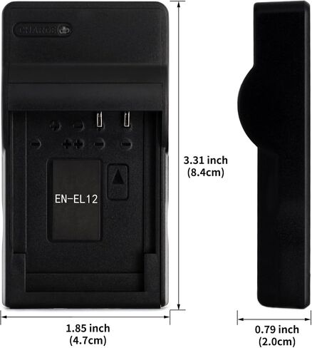 Norifon EN-EL12 USB Charger for Nikon Coolpix AW130, AW100, AW120 | Compaitible with Nikon Coolpix AW110, S6200, S6300, S8100, S8200, S9100, S9300, S9500, S9900 Camera in Kuwait