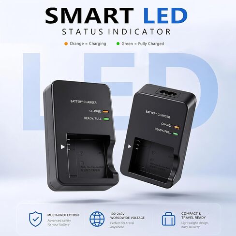 CB-2LHE Charger Compatible with Canon PowerShot G7X Mark II, G7X Mark III, G5X Mark II, G9X Mark II, G1X Mark III, SX740 HS, SX730 HS, SX720 HS, SX620 HS, NB-13L Power Supply in Kuwait