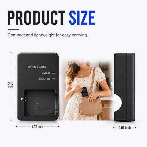 CB-2LHE Charger Compatible with Canon PowerShot G7X Mark II, G7X Mark III, G5X Mark II, G9X Mark II, G1X Mark III, SX740 HS, SX730 HS, SX720 HS, SX620 HS, NB-13L Power Supply in Kuwait