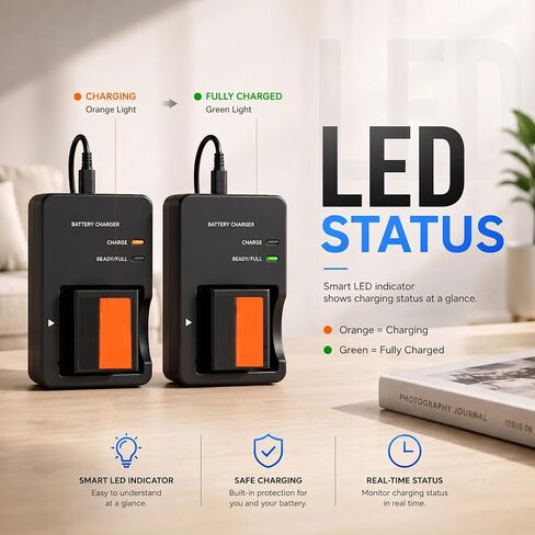 CB-2LHE Charger Compatible with Canon PowerShot G7X Mark II, G7X Mark III, G5X Mark II, G9X Mark II, G1X Mark III, SX740 HS, SX730 HS, SX720 HS, SX620 HS, NB-13L Power Supply in Kuwait
