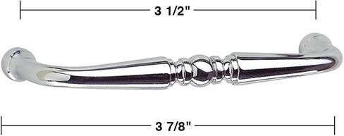 Renovators Supply Manufacturing Cabinet Pull Bright Chrome Spooled 3 1/2" Boring in Kuwait
