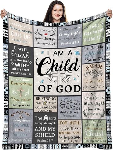 Baptism Gifts for Girl Christening, Christian Gifts for Girls, God Says I Am Unicorn Blanket 50"x60", Inspirational Religious Birthday Catholic Spiritual Confirmation & First Communion Gifts for Girls in Kuwait