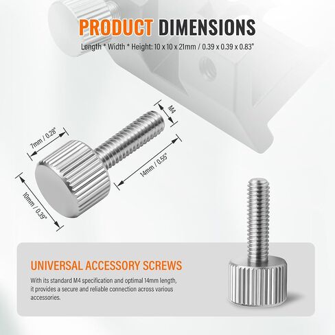 Alstar Telescope Screws - 6 PCS M4 x 14mm Threaded Accessories Screws | Metal Threaded Bolts for Barlow Lens, Adapter & Astronomical Accessories, 6-Pack Durable Aluminum Coated Fasteners in Kuwait
