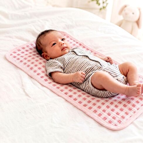Gilprop 6 Pack Pink Muslin Baby Burp Cloths for Baby Girls, 21''x10'' Large 100% Cotton Burping Cloths, Pink Bow Printing Soft Absorbent Spit up Burp Rags for Nursery Newborn Girls Boys in Kuwait