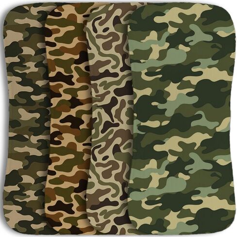 4 Pack Camo Baby Burp Cloths for Boys Girls,Large Green Cotton Burp Rags for Newborns Gifts Nursery Decor Extra Soft and Absorbent Baby Spit-Up Cloths,18x8inches in Kuwait