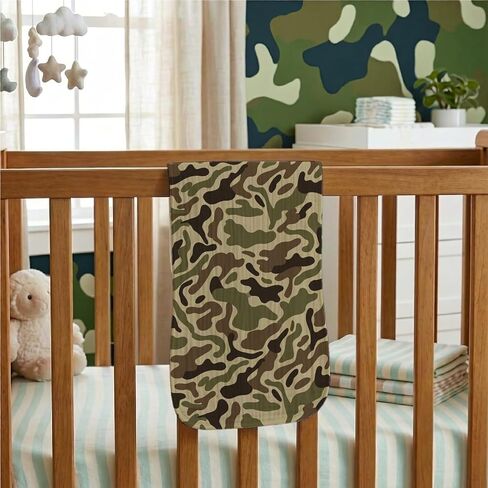 4 Pack Camo Baby Burp Cloths for Boys Girls,Large Green Cotton Burp Rags for Newborns Gifts Nursery Decor Extra Soft and Absorbent Baby Spit-Up Cloths,18x8inches in Kuwait