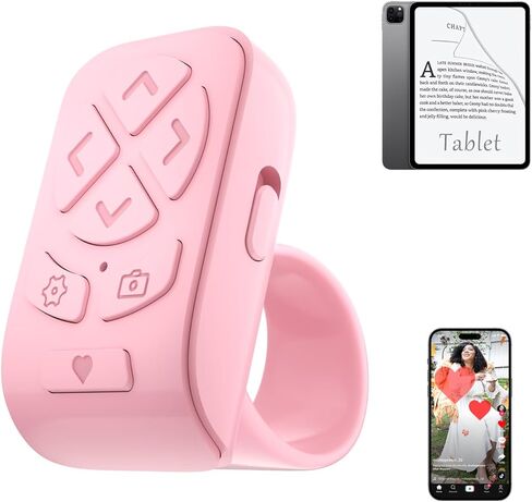 Locthal Scrolling Ring Remote for TikTok YouTube Instagram, Scroller Page Turner Clicker for iPhone iPad Android Phone Tablet Kindle APP, Remote Shutter Control for Phone Camera in Kuwait
