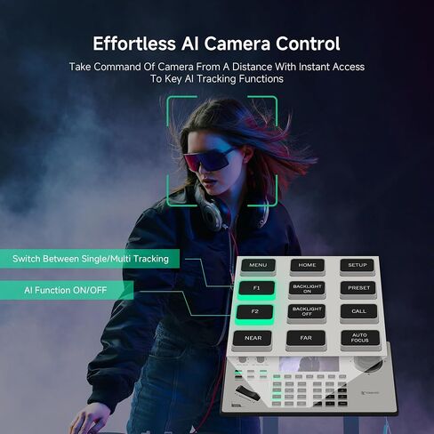 TONGVEO PTZ Camera Joystick Controller with 5'' LCD Screen Preview, 4D Joystick, Built-in NDI License, Support PoE, VISCA, Pelco-D/P for Church Worship, Live Events, Streaming & Broadcast [windows] in Kuwait