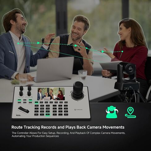 TONGVEO PTZ Camera Joystick Controller with 5'' LCD Screen Preview, 4D Joystick, Built-in NDI License, Support PoE, VISCA, Pelco-D/P for Church Worship, Live Events, Streaming & Broadcast [windows] in Kuwait
