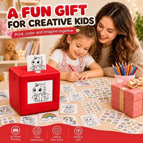AI Voice Activated Sticker Printer with HD Screen, Smart Portable Printing Device, Instant AI Art Sticker Maker for Home DIY, Parent-Child Creation, Daily Labeling & Fun Crafting in Kuwait