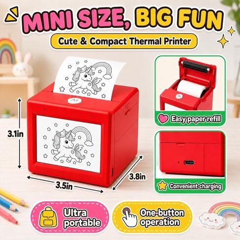 AI Voice Activated Sticker Printer with HD Screen, Smart Portable Printing Device, Instant AI Art Sticker Maker for Home DIY, Parent-Child Creation, Daily Labeling & Fun Crafting in Kuwait