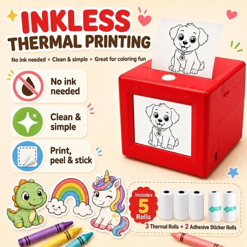AI Voice Activated Sticker Printer with HD Screen, Smart Portable Printing Device, Instant AI Art Sticker Maker for Home DIY, Parent-Child Creation, Daily Labeling & Fun Crafting in Kuwait