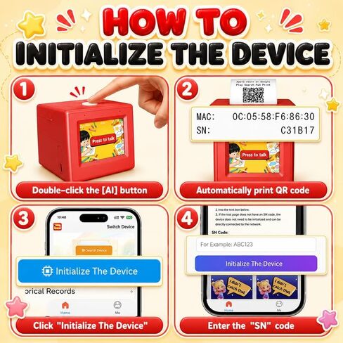 AI Voice Activated Sticker Printer with HD Screen, Smart Portable Printing Device, Instant AI Art Sticker Maker for Home DIY, Parent-Child Creation, Daily Labeling & Fun Crafting in Kuwait