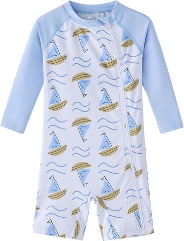 UMELOK Baby Boy Swimsuit Full Zipper Toddler Bathing Suit UPF 50+ Sun Protection One Piece Rashguard Swim Suit in Kuwait
