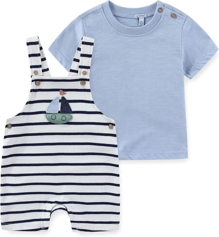 Sperry Baby Boys Shortall Overalls Shirt 2 Piece Set for Newborn and Infant in Kuwait