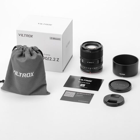 Viltrox AF 90mm F2.2 EVO APS-C Z Lens, AF 90mm f/2.2 Telephoto Prime Lens for Nikon Z-Mount Z30 Z50 Z50II ZFC Z5 Z5II Z6 Z6II Z6III Z7 Z7II Z8 Z9 ZF ZR in Kuwait