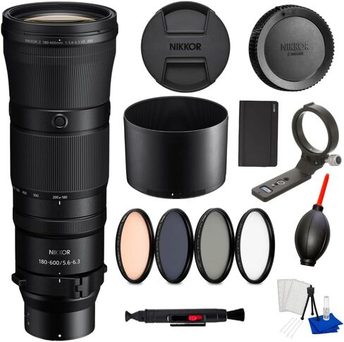Nikon NIKKOR Z 180-600mm f/5.6-6.3 VR Super Telephoto Zoom Lens for Nikon Z Mirrorless Cameras Bundle with Manufacturer Accessories, 3PC Filter Kit, Lens Pen, Dust Blower & Cleaning Kit in Saudi Arabia