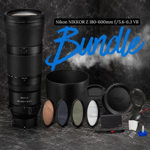 Nikon NIKKOR Z 180-600mm f/5.6-6.3 VR Super Telephoto Zoom Lens for Nikon Z Mirrorless Cameras Bundle with Manufacturer Accessories, 3PC Filter Kit, Lens Pen, Dust Blower & Cleaning Kit in Saudi Arabia