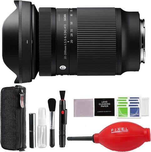 Sigma 20-200mm f/3.5-6.3 DG Contemporary Lens Compatible with Sony E with Advanced Accessory and Travel Bundle | 796965 | 20-200mm Lens for Sony E in Kuwait