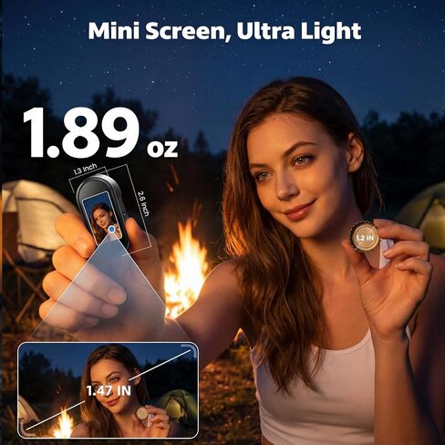 Pro 4K Mini Body Camera with 1.47" Screen, WiFi Pocket Cameras with 16 Accessories,Wearable Thumb Action Camera Magnetic Mount One-Click Hands-Free Camera for TikTok/YouTube/Vlog/Motorcycle in Kuwait