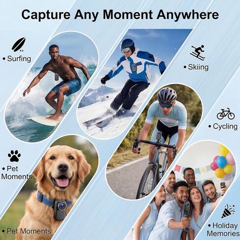Pro 4K Mini Body Camera with 1.47" Screen, WiFi Pocket Cameras with 16 Accessories,Wearable Thumb Action Camera Magnetic Mount One-Click Hands-Free Camera for TikTok/YouTube/Vlog/Motorcycle in Kuwait