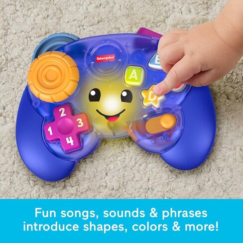 Fisher-Price Laugh & Learn Game & Learn Controller, Purple | Pretend Game Controller, Video Game Activity with Lights & Music, Infants & Toddlers Ages 6+ Months in Kuwait