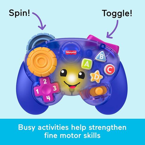 Fisher-Price Laugh & Learn Game & Learn Controller, Purple | Pretend Game Controller, Video Game Activity with Lights & Music, Infants & Toddlers Ages 6+ Months in Kuwait