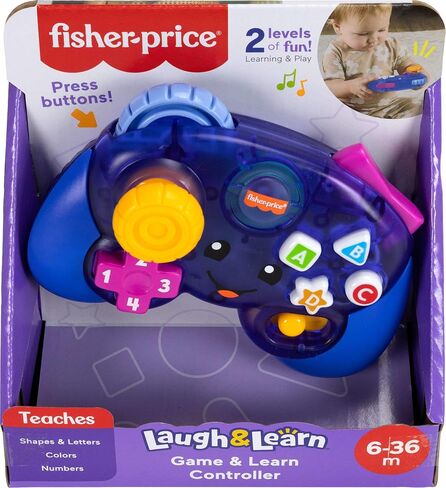 Fisher-Price Laugh & Learn Game & Learn Controller, Purple | Pretend Game Controller, Video Game Activity with Lights & Music, Infants & Toddlers Ages 6+ Months in Kuwait