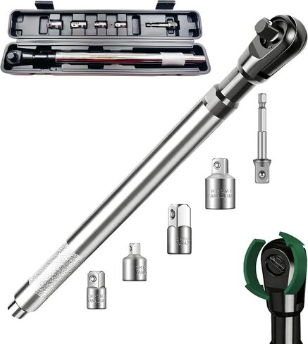 Offset Extension Wrench for electric drill,1/2" Drive Impact Wrench Extender with 3/8",1/4" Drive Adapters for Tight Spaces packing in blew case in Kuwait