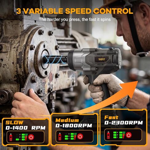 1/2" Impact Wrench, Compatible with DeWalt 20V Battery, 1500N.m(1106Ft-Lbs) High Torque Brushless Impact Gun with 3-Speed, 4 Sockets for Car/Truck (Bare Tool & NO Battery) in Kuwait