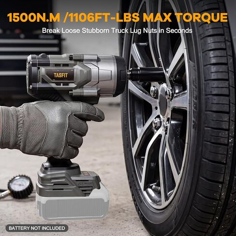 1/2" Impact Wrench, Compatible with DeWalt 20V Battery, 1500N.m(1106Ft-Lbs) High Torque Brushless Impact Gun with 3-Speed, 4 Sockets for Car/Truck (Bare Tool & NO Battery) in Kuwait