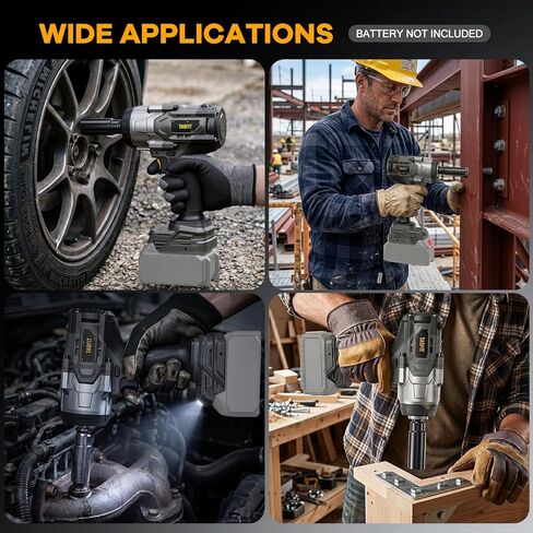 1/2" Impact Wrench, Compatible with DeWalt 20V Battery, 1500N.m(1106Ft-Lbs) High Torque Brushless Impact Gun with 3-Speed, 4 Sockets for Car/Truck (Bare Tool & NO Battery) in Kuwait