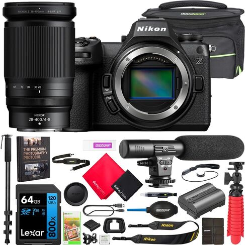 Nikon Z6III Full Frame Mirrorless FX 6K Interchangeable Lens Camera Body 1890 Bundle with Deco Gear Photography Bag + Extra Battery + LED + 64GB Card + Software Kit and Accessories in Kuwait