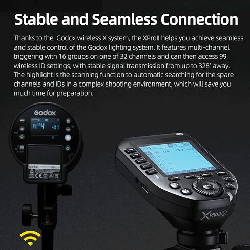 Godox XProII-F TTL Wireless Flash Trigger 1/8000s HSS, TCM Instantaneous Switching, APP Control, 16 Groups 32 Channels, Large LCD Display, Stable Signal, Responsive, Suitable for Fujifilm Cameras in Kuwait