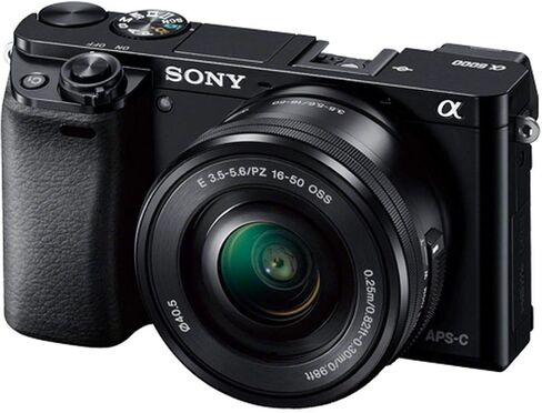 Sony Alpha a6000 Mirrorless Digitial Camera 24.3MP SLR Camera with 3.0-Inch LCD (Black) w/ 16-50mm Power Zoom Lens (Renewed) in Kuwait