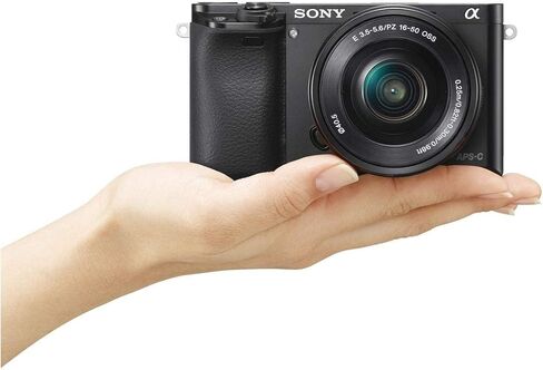 Sony Alpha a6000 Mirrorless Digitial Camera 24.3MP SLR Camera with 3.0-Inch LCD (Black) w/ 16-50mm Power Zoom Lens (Renewed) in Kuwait