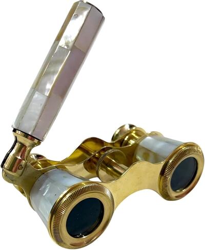 Brass Opera Glasses Mother of Pearl Binoculars 3X Magnification Theatre Use in Kuwait