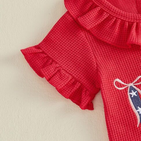 Sejardin Infant Baby Girl Summer Clothes Letter Print Ruffle Short Sleeve Tops and Stretch Shorts Cute Toddler Outfit in Kuwait