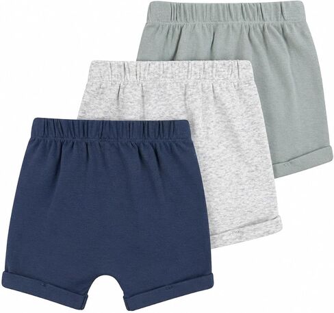 TRND O&X Baby Boy 3-Pack Cotton Rib Shorts, Soft Casual Shorts with Pockets in Saudi Arabia