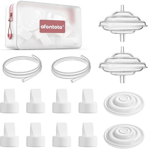 Breast Pump Parts Compatible with Spectra S1/S2/9 Plus/SG Breastpump, Replacement Duckbill Valve, Backflow Protector, Membrane, Tubing for Spectra with Storage Bag, Not Original S2 Accessories, 14 PCS in Kuwait