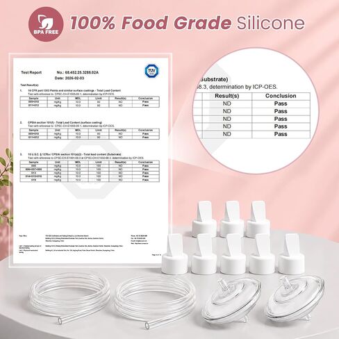 Breast Pump Parts Compatible with Spectra S1/S2/9 Plus/SG Breastpump, Replacement Duckbill Valve, Backflow Protector, Membrane, Tubing for Spectra with Storage Bag, Not Original S2 Accessories, 14 PCS in Kuwait