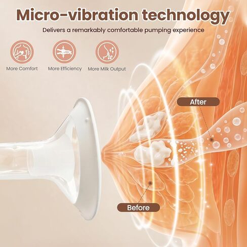 NCVI Electric Breast Pump, 2-in-1 Wearable & Bottle Breast Pump with Micro-Vibration Comfort, 4 Modes 9 Levels, 4400mAh Rechargeable Hands-Free Portable Pump for Home, Work & Travel in Kuwait