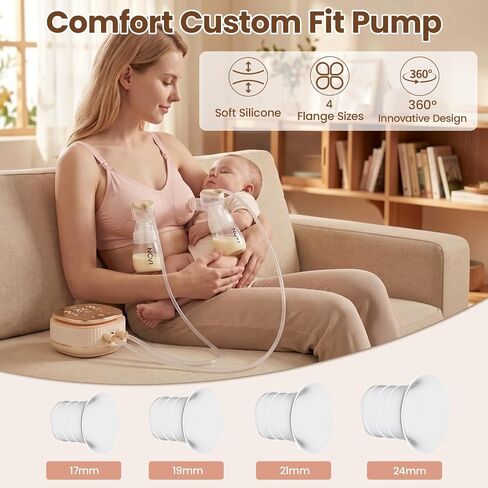 NCVI Electric Breast Pump, 2-in-1 Wearable & Bottle Breast Pump with Micro-Vibration Comfort, 4 Modes 9 Levels, 4400mAh Rechargeable Hands-Free Portable Pump for Home, Work & Travel in Kuwait
