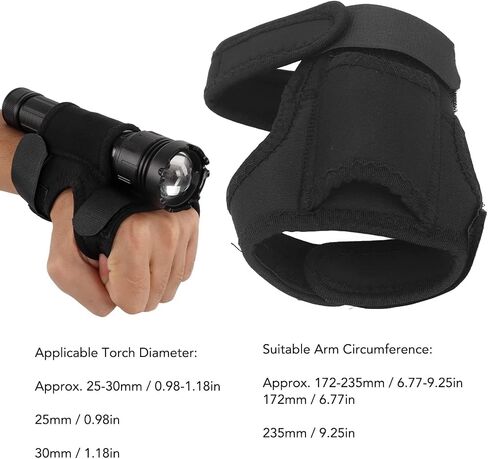 Wrist Flashlight Holster Diving Torch Arm Holder Universal Adjustable Thickened Wrist Strap Scuba Dive Lights Accessories for Diving in Kuwait