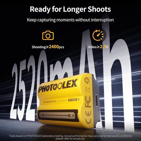 PHOTOOLEX 2520mAh NP-W235 Battery, 1-Pack USB-C Fuji XT5 Battery with 2.5H Fast Charging Compatible with X-T5, X-T4, X-S20, X-H2, X-H2S, GFX 100S, GFX 50S II in Kuwait