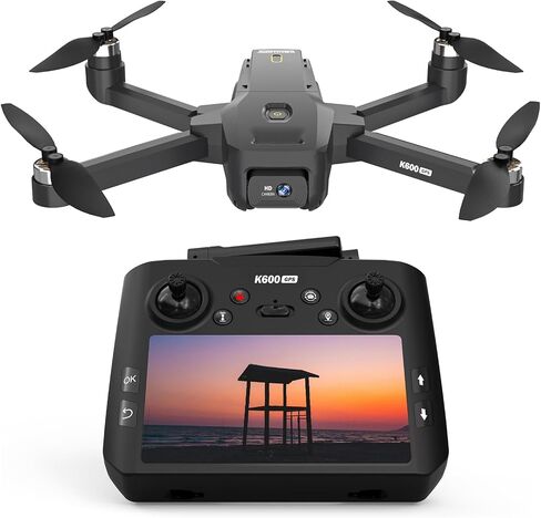 طائرات بدون طيار K600GPS بدون فرش مع كاميرا EIS للبالغين والمبتدئين والأطفال، طائرة بدون طيار مع شاشة 4.5 بوصة على وحدة التحكم، طائرة بدون طيار FPV مع وضع الإرجاع التلقائي اتبعني، طائرة بدون طيار مع نظام تحديد المواقع لهدايا العطلات للبالغين، أقل من 249 ج in Kuwait