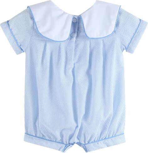 Lil cactus Baby and Boys Blue Stripe Bunny Romper in Kuwait